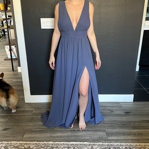 Lulus XS floor length periwinkle dress